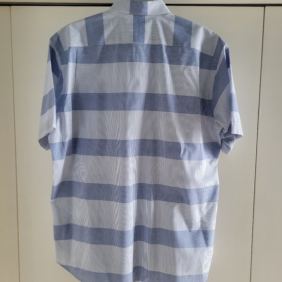 Thomas Dean Short Sleeve Cotton Shirt Large - Picture 2 of 4